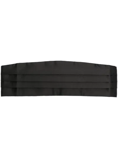 Corneliani Satin Pleated Cummerbund In Black