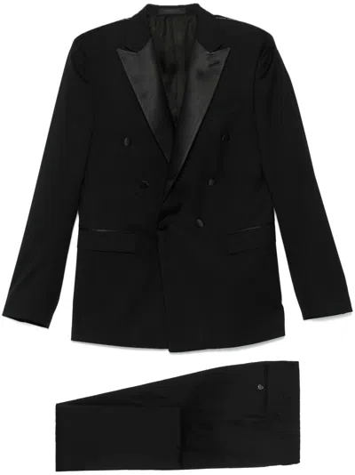 Corneliani Satin-trim Suit In Black
