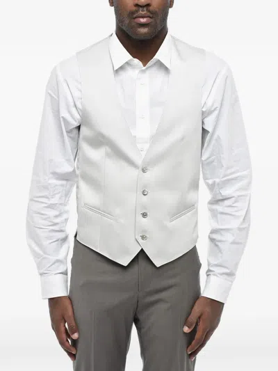 Corneliani Satin Welt-pocket Waistcoat In Gray