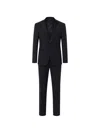 Corneliani Satin-lapel Three-piece Suit In Black
