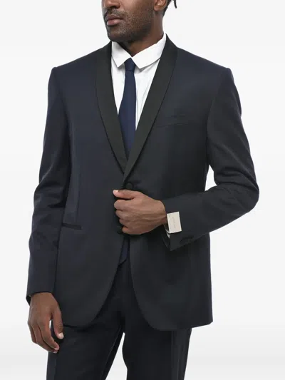 Corneliani Satin-trim Shawl-lapel Dinner Suit In Blue
