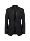 Corneliani Satin-trim Single-breasted Blazer In Black