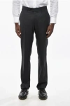 Corneliani Scalloped Hem Virgin Wool Pants With Belt Loops In Multi