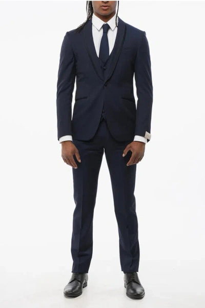 Corneliani Shawl Lapel Cerimonia Academy 3-piece Suit In Blue