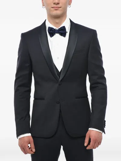 Corneliani Shawl-lapel Three-piece Suit In Black