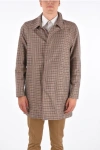 Corneliani Shephard's Check Hidden Closure Balmacaan Coat