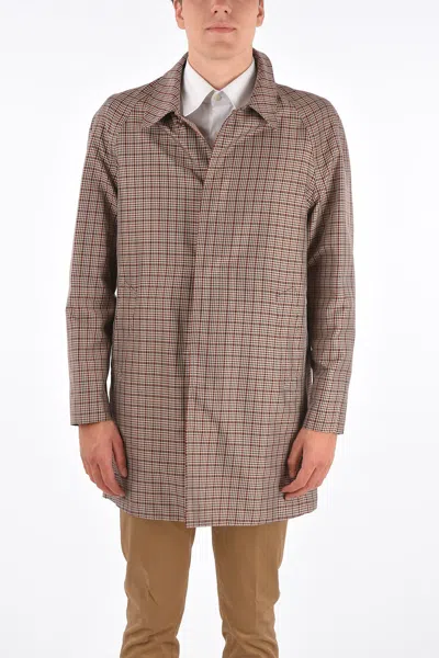 Corneliani Shephard's Check Hidden Closure Balmacaan Coat In Multi