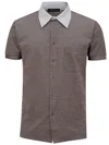 Corneliani Bicolor Cotton Shortsleeve In Gray