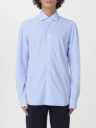 Corneliani Shirt  Men Color Striped In Blue