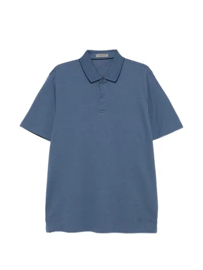 Corneliani Poloshirt Mit Kurzen Ärmeln In Blue
