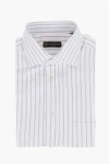 Corneliani Short-sleeved Cotton Shirt With Bayadere Pattern