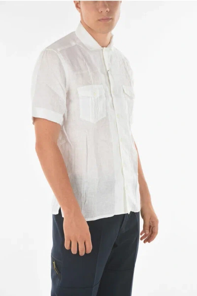 Corneliani Short-sleeved Linen Saharan Shirt Grösse 39