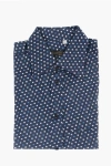 Corneliani Short-sleeved Linen Shirt With Polka Dot Motif