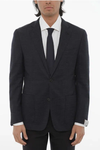 Corneliani Side Vents Notch Lapel Gate 2-button Blazer In Black