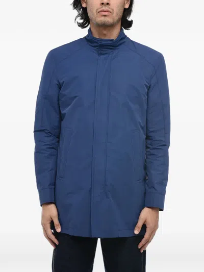 Corneliani Side-pocket Trench Coat In Blue