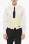Corneliani Silk 4 Buttons Academy Cerimonia Vest In Neutral