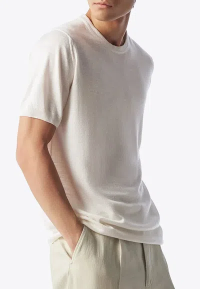 Corneliani Silk And Linen T-shirt In White