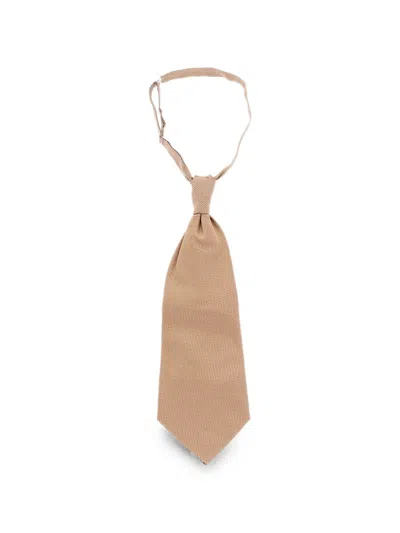Corneliani Silk Ascot Beige Tie In Brown