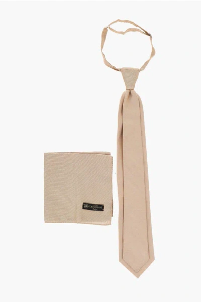Corneliani Silk Ascot Tie With Matching Pocket Square