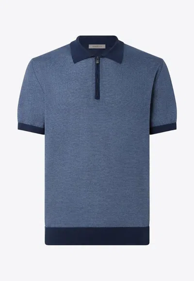 CORNELIANI SILK-BLEND POLO T-SHIRT