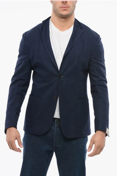 Corneliani Silk Blend Sportswear Single Breasted Blazer With Patch Pock