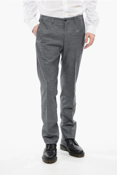 Corneliani Silk-blended Leader Pants With Belt Loops In Gray