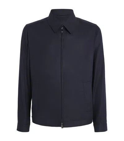 Corneliani Silk Bomber Jacket In Black