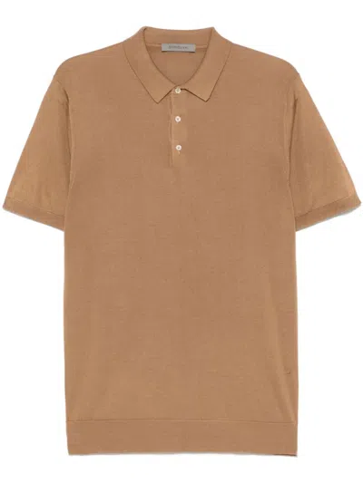 Corneliani Silk Brown T-shirt With Classic Collar