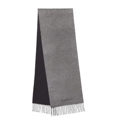 Corneliani Fringed Cashmere Scarf In Grey