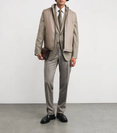 Corneliani Silk-cashmere Gilet In Sand