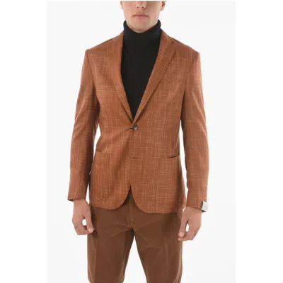 Corneliani Silk Gate 2-button Blazer With Notch Lapel In Orange