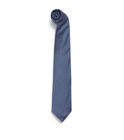 Corneliani Silk Jacquard Tie In Blue