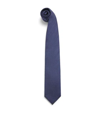 Corneliani Silk Jacquard Tie In Navy