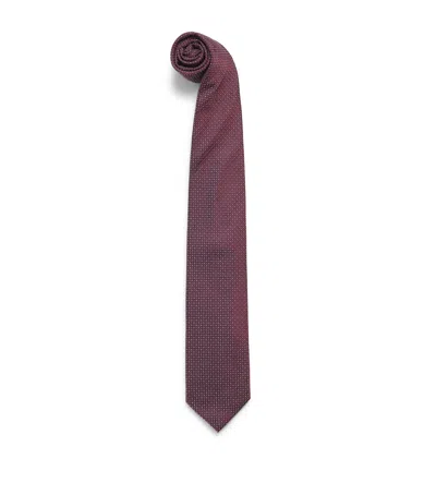 Corneliani Silk Jacquard Tie In Red