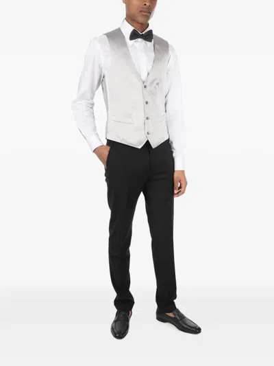 Corneliani Silk Martingale Waistcoat In Grey