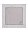 Corneliani Silk Printed Pocket Square In White