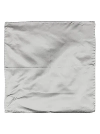 Corneliani Silk Satin Handkerchief In Grau