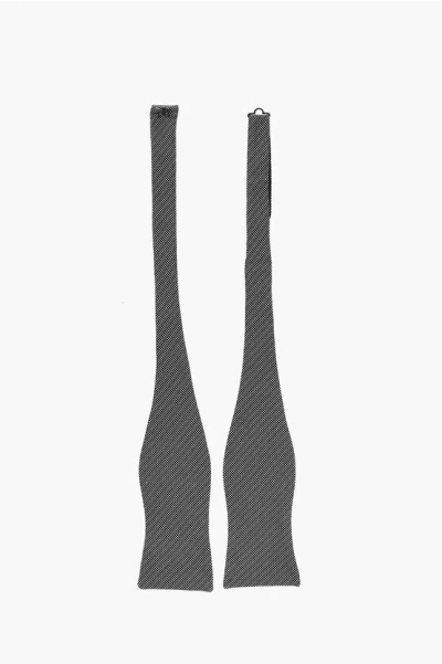 Corneliani Silk Self Bow-tie With Micro Patterns In Gray