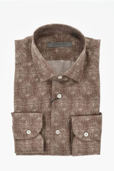 Corneliani Silk Shirt With French Collar In Multi