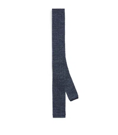 Corneliani Silk Textured Tie In Navy