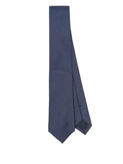 Corneliani Silk Tie In Blue
