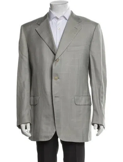 Pre-owned Corneliani Silk Utility Jacket In Gray