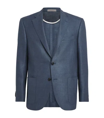 Corneliani Silk-virgin Wool Blazer In Blue