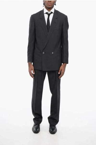 Corneliani Silk Vogue Double Breasted Suit In Gray