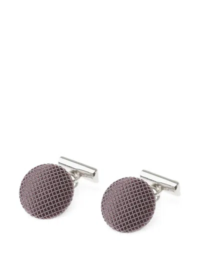 Corneliani Silk-coated Metal Cufflinks In Metallic