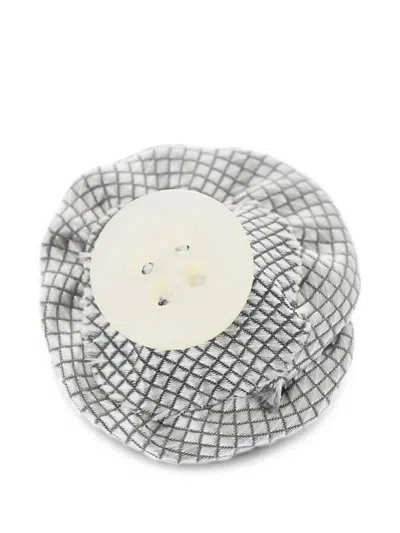 Corneliani Silk-embroidered Lapel Pin In Gray