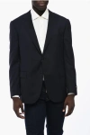 Corneliani Lined Single Breasted Mantua Wool Blazer With Flap Pockets