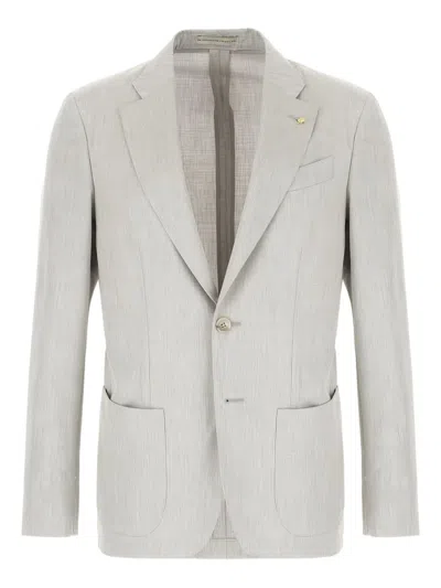 Corneliani Single-breasted Blazer In Gray