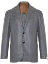 Corneliani Single-breasted Blazer In Blue