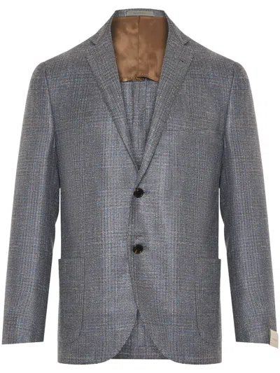 Corneliani Single-breasted Blazer In Blue